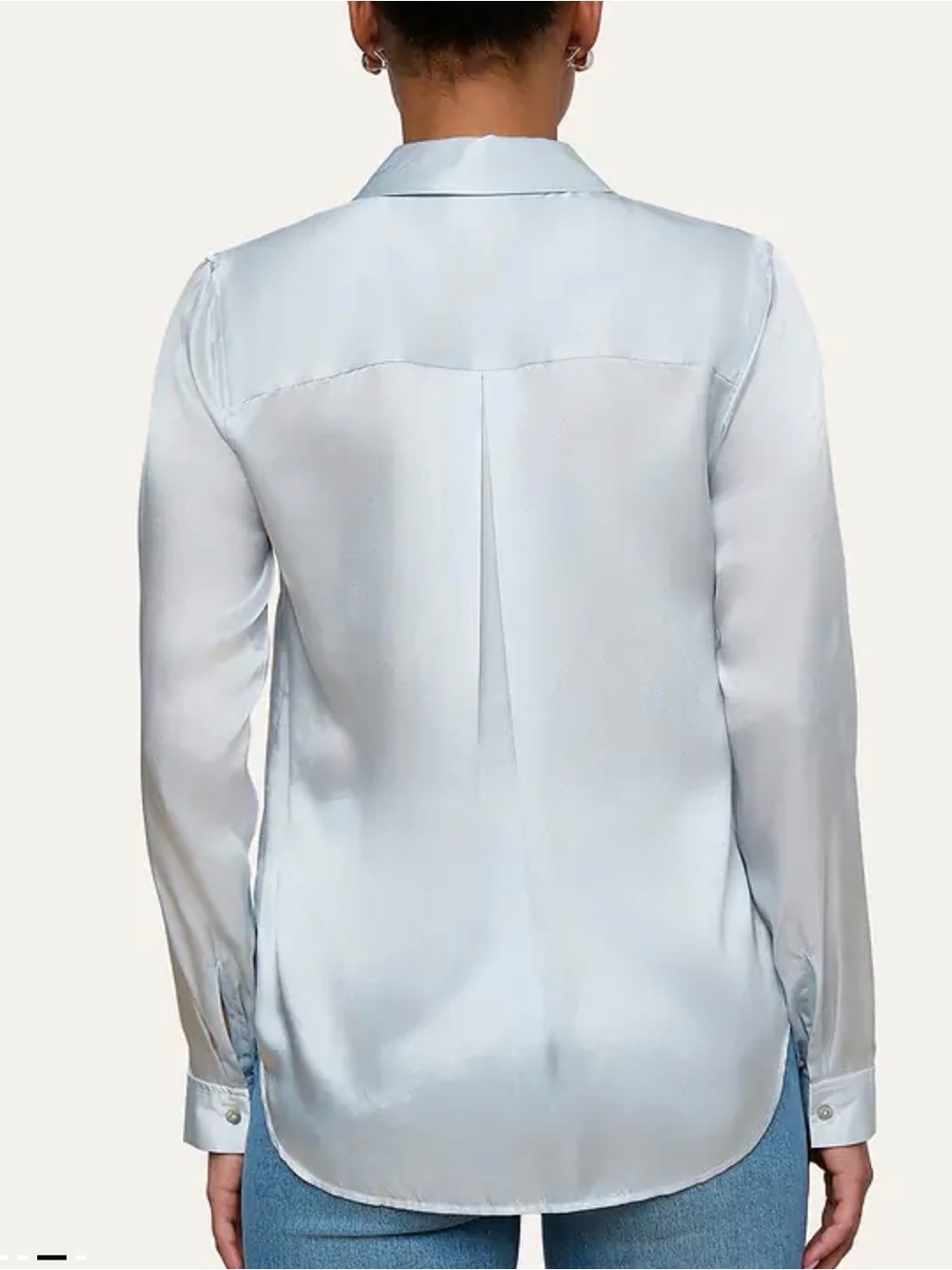 L’Agence Light Blue Satin Button-Up Shirt - Picture 2 of 6